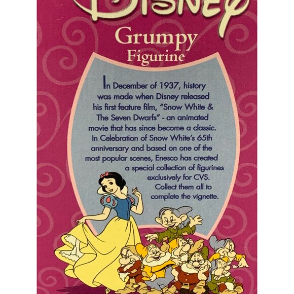 Disney Enesco Grumpy Figurine Snow Whites 65th Anniversary 1999 - Picture 3 of 6